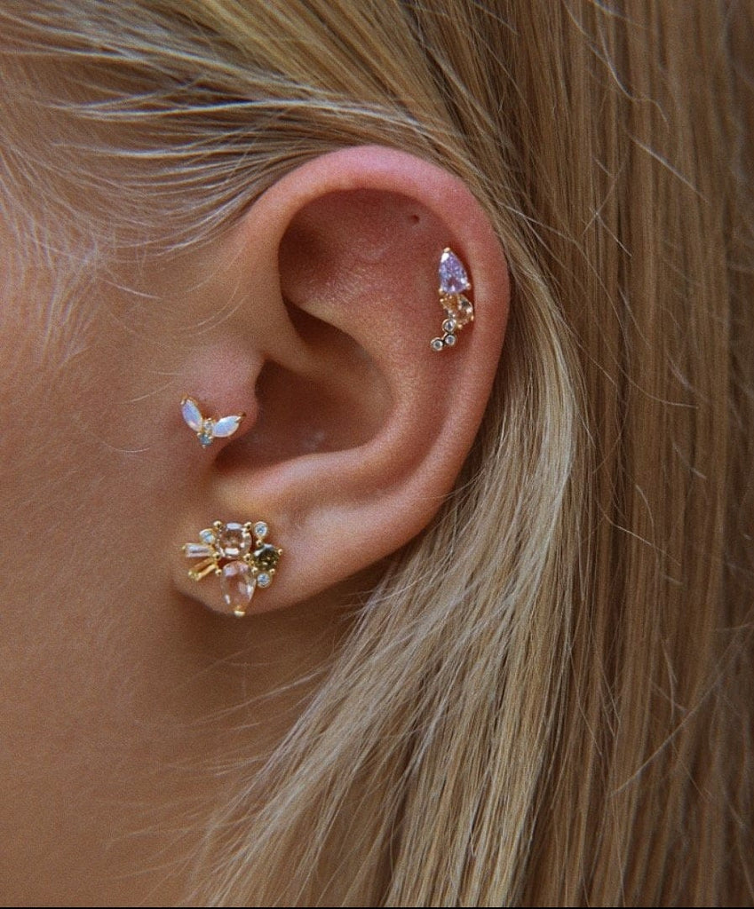 melomelo Cluster Crystal Earring Studs