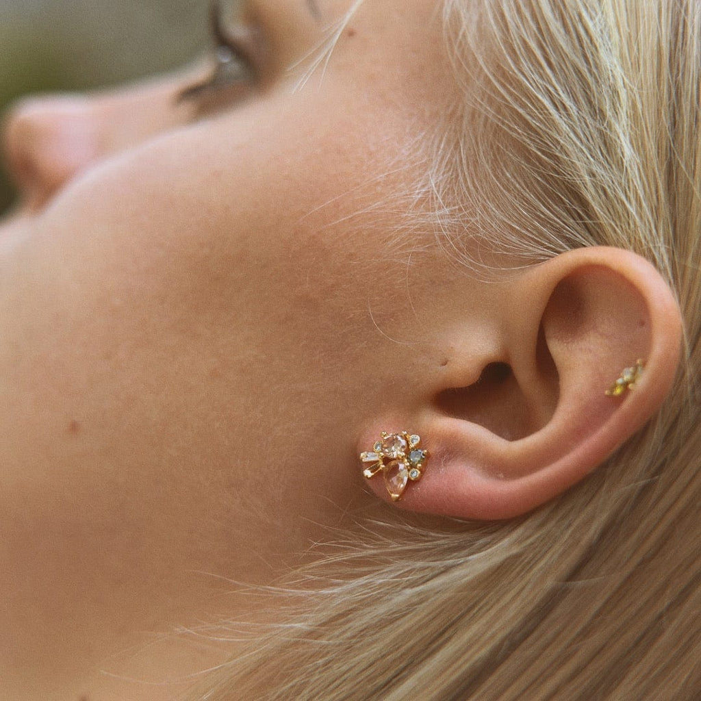 melomelo Cluster Crystal Earring Studs