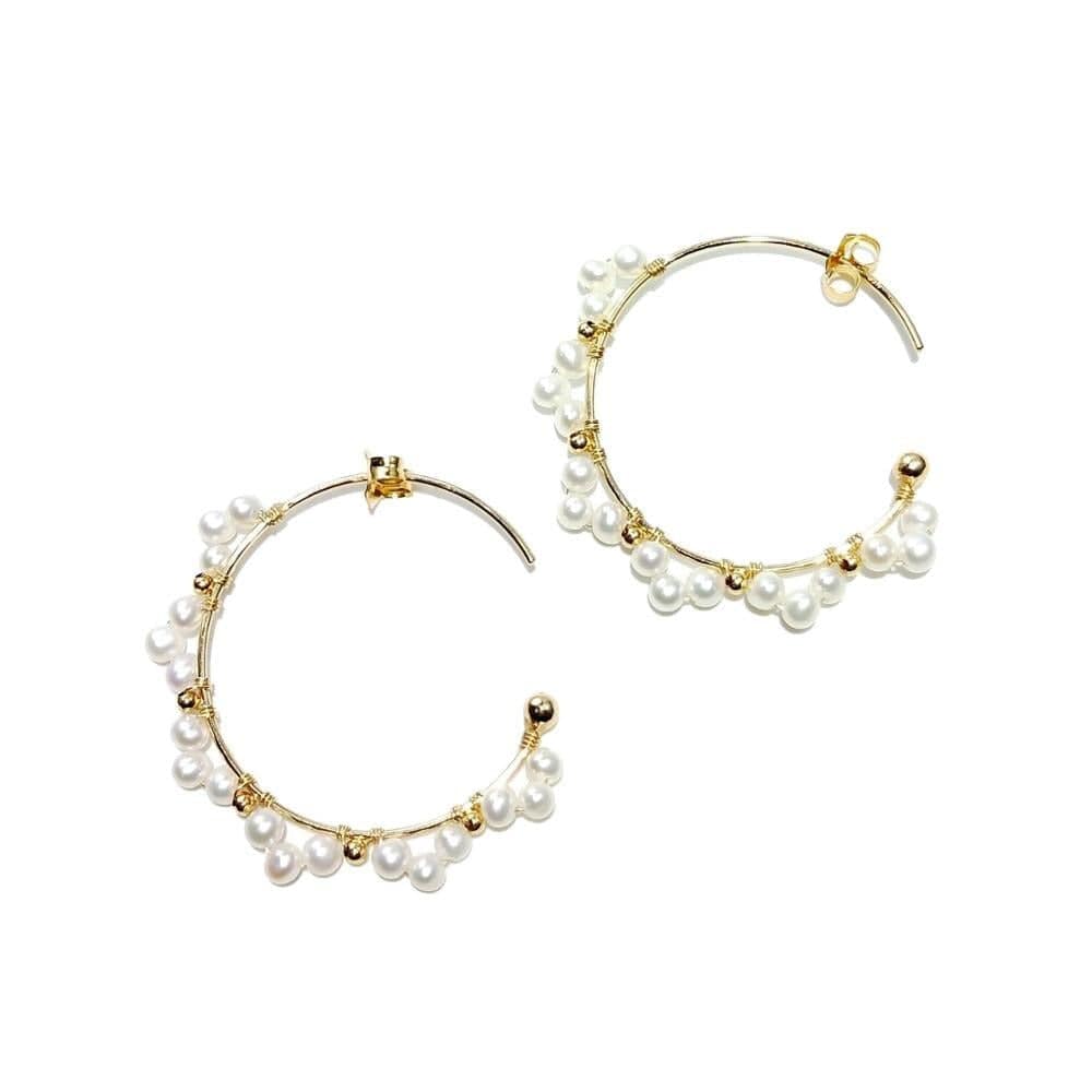 melomelo Cluster Seed Pearl Hoops