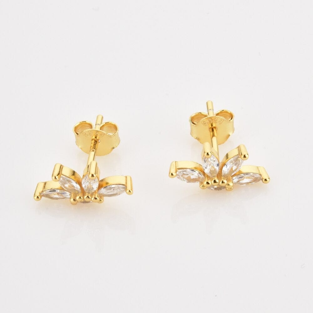 melomelo Cynthia - Flower Multi Crystal Cluster Earrings