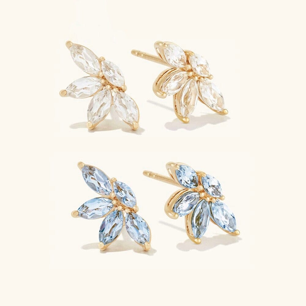 melomelo Cynthia - Flower Multi Crystal Cluster Earrings