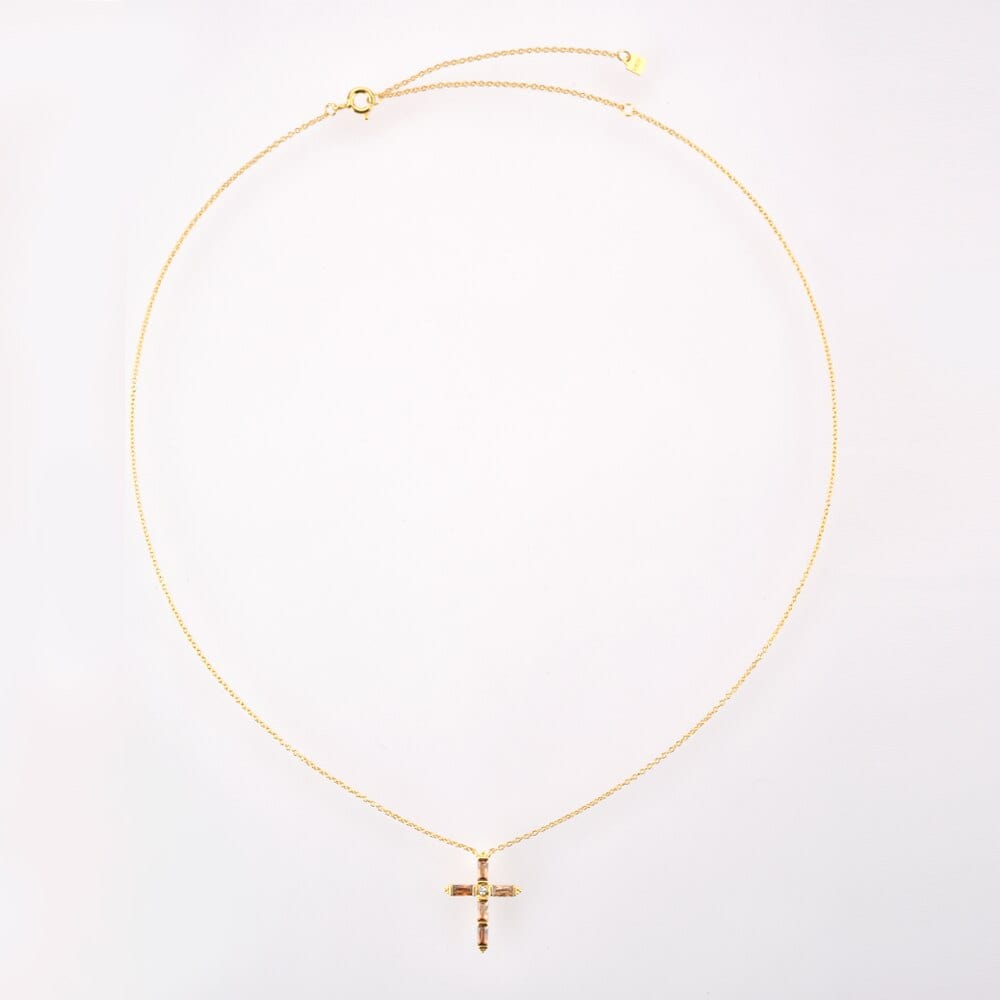 melomelo Cyzarine - Gold Chain Cross Necklace