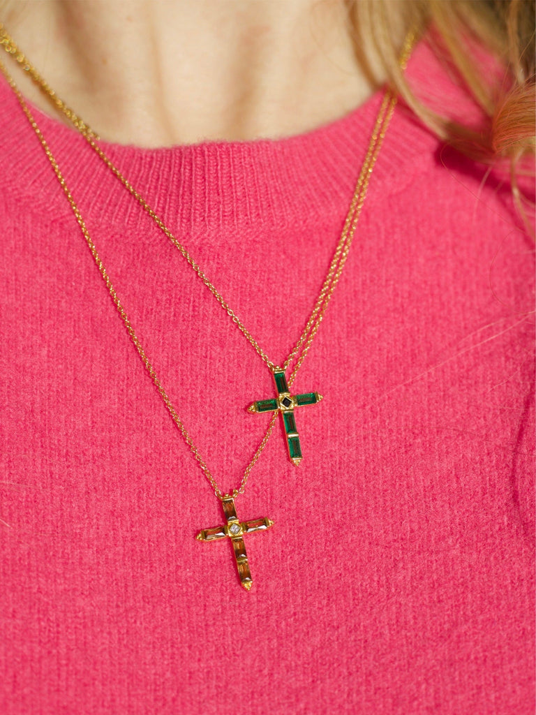 melomelo Cyzarine - Gold Chain Cross Necklace