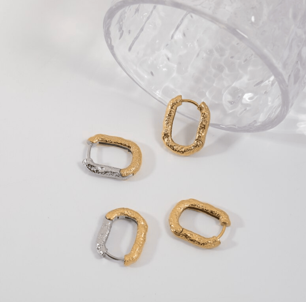 melomelo Demetrius - Textured Tinfoil U Hoops