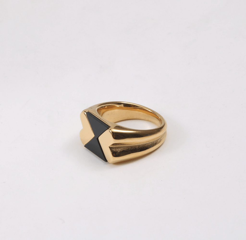 melomelo Elodie - Geometric Checkboard Block Ring