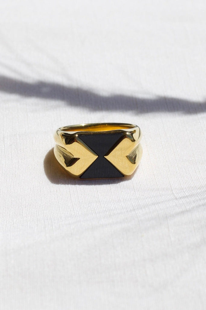 melomelo Elodie - Geometric Checkboard Block Ring