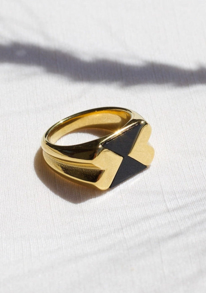melomelo Elodie - Geometric Checkboard Block Ring