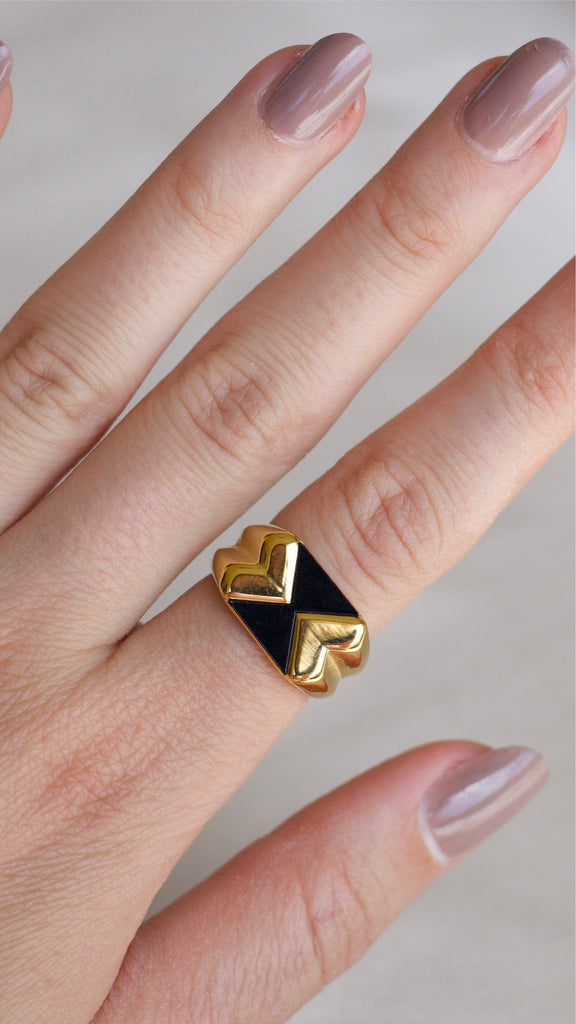 melomelo Elodie - Geometric Checkboard Block Ring