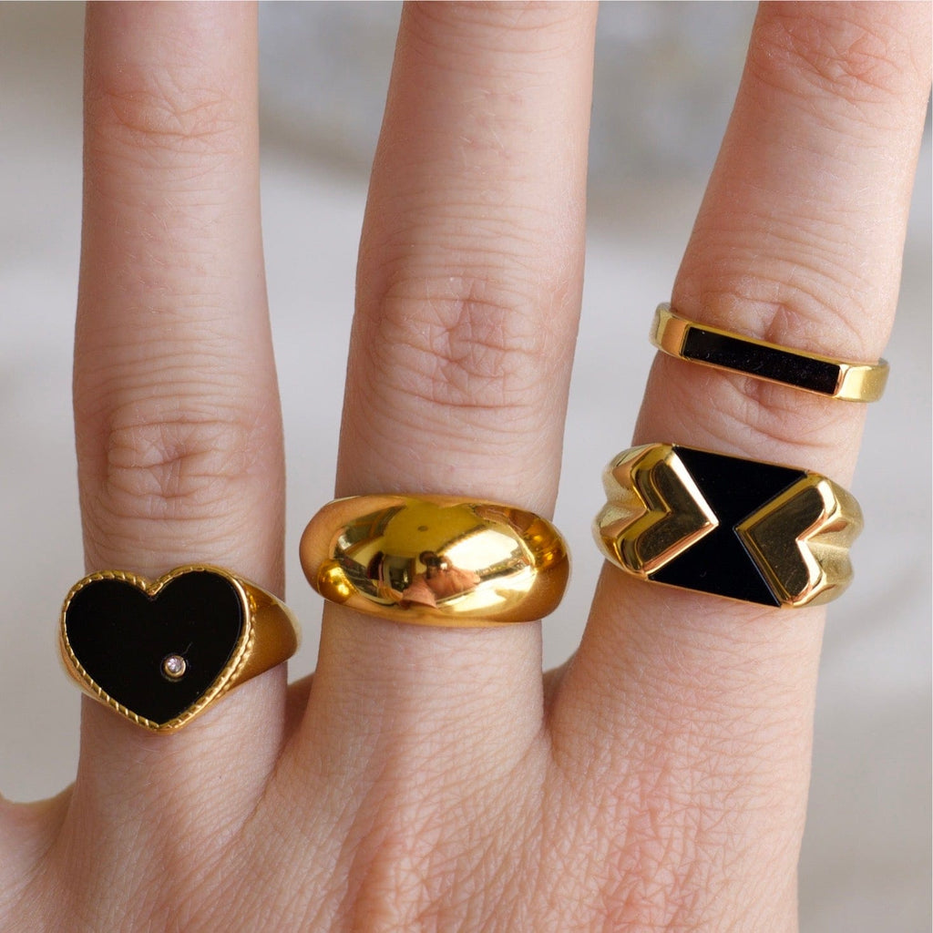 melomelo Elodie - Geometric Checkboard Block Ring