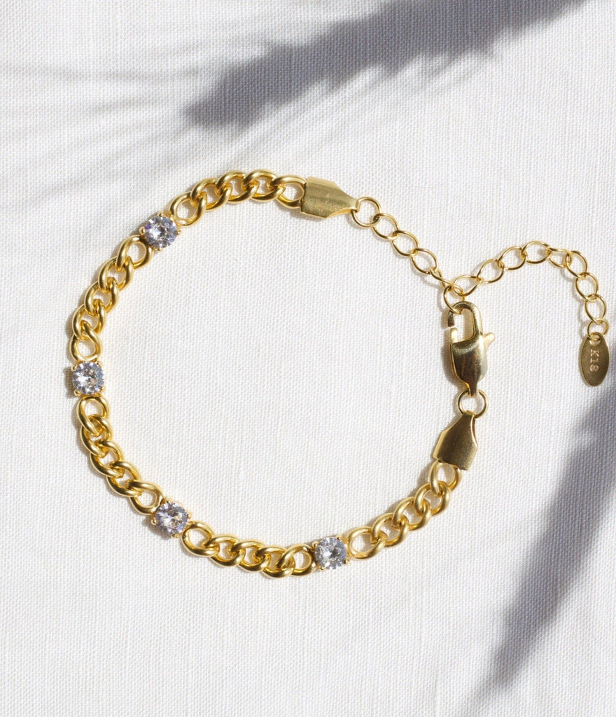 melomelo Esdras - Cuban Curb Chain Crystal Bracelet