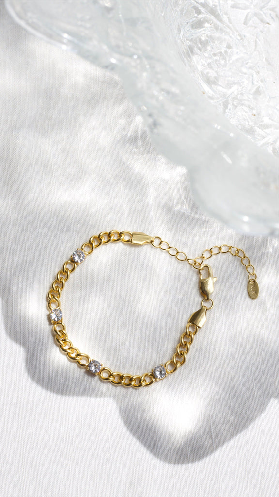 melomelo Esdras - Cuban Curb Chain Crystal Bracelet