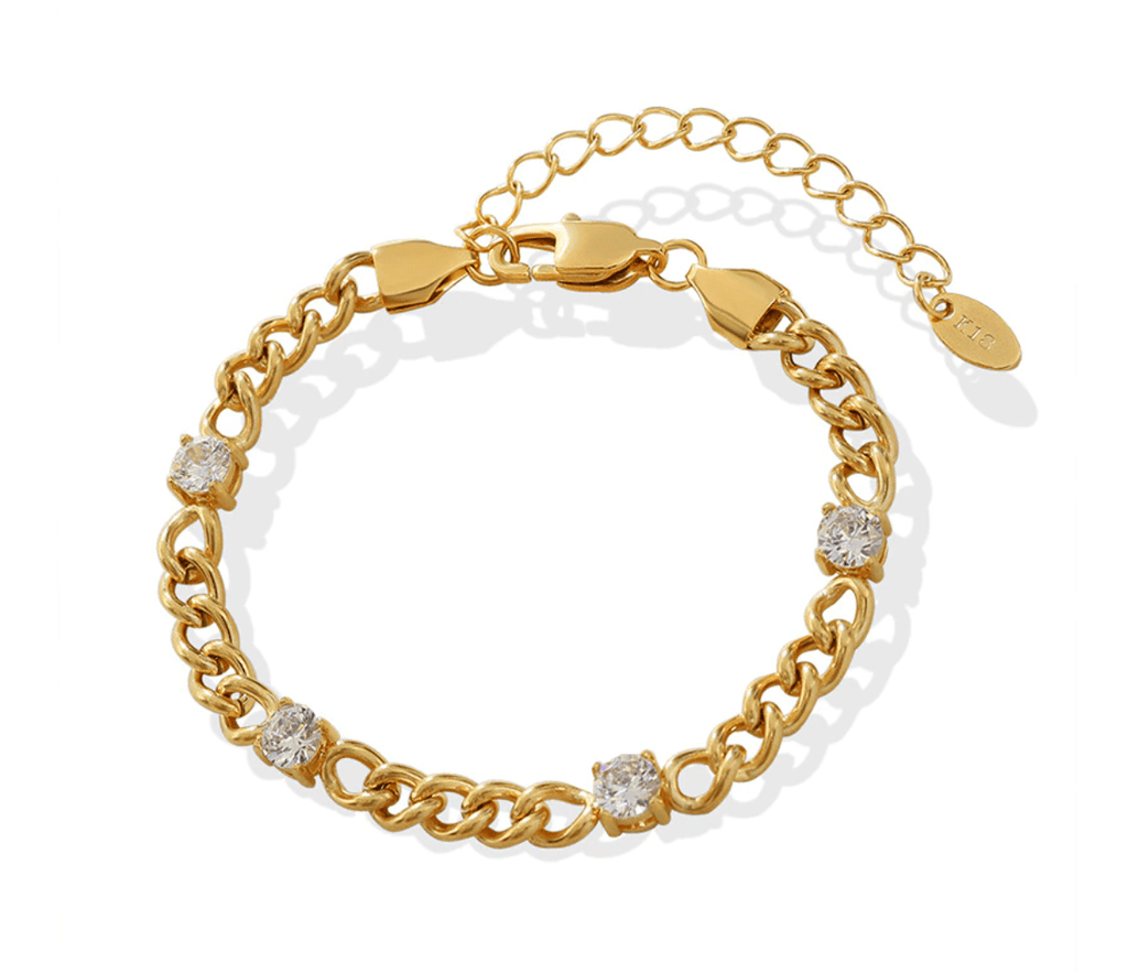 melomelo Esdras - Cuban Curb Chain Crystal Bracelet