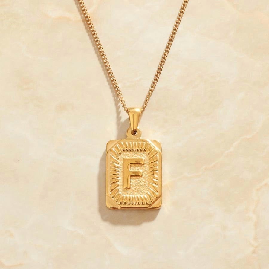 melomelo F Valentin - Initial Letter A-Z Pendant Necklaces