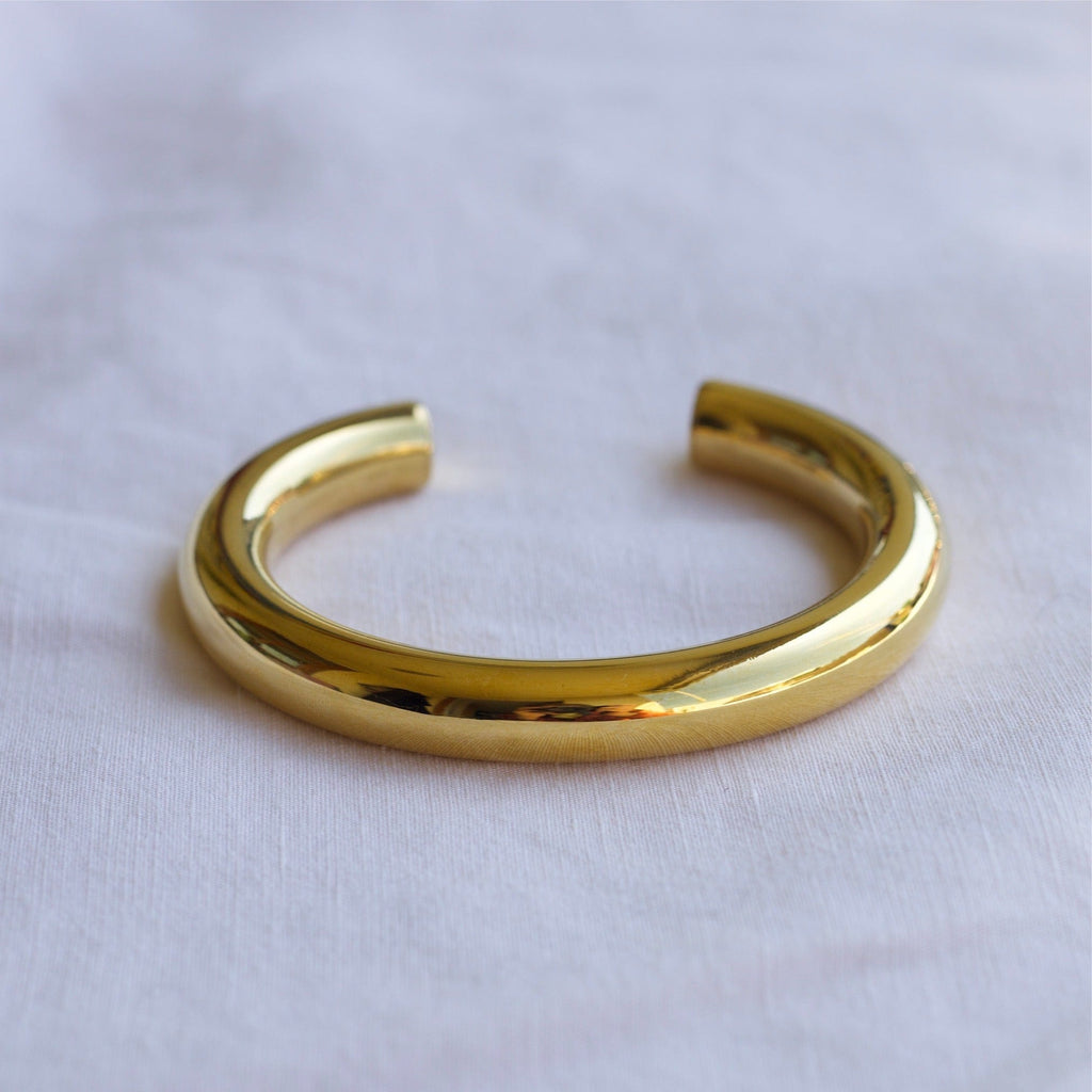 melomelo Fisk - Chunky Polished Cuff Bracelet Gold Silver