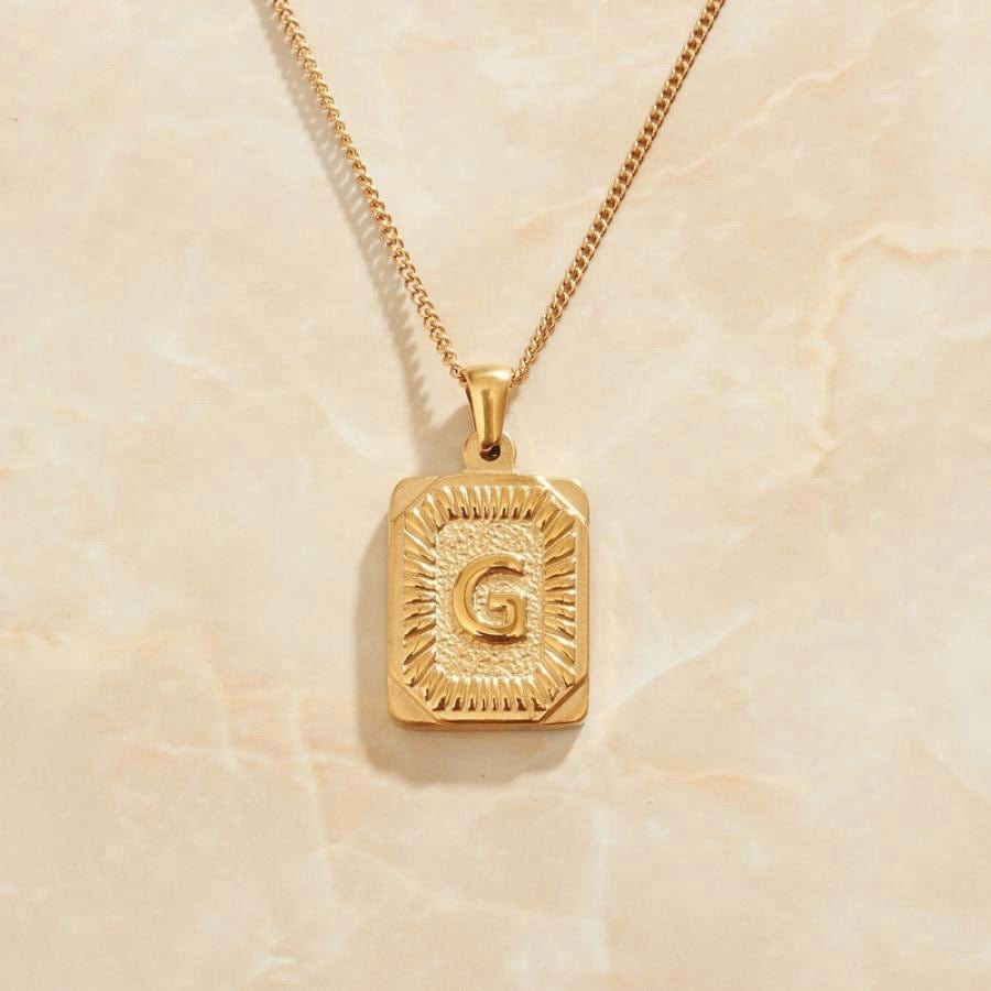melomelo G Valentin - Initial Letter A-Z Pendant Necklaces