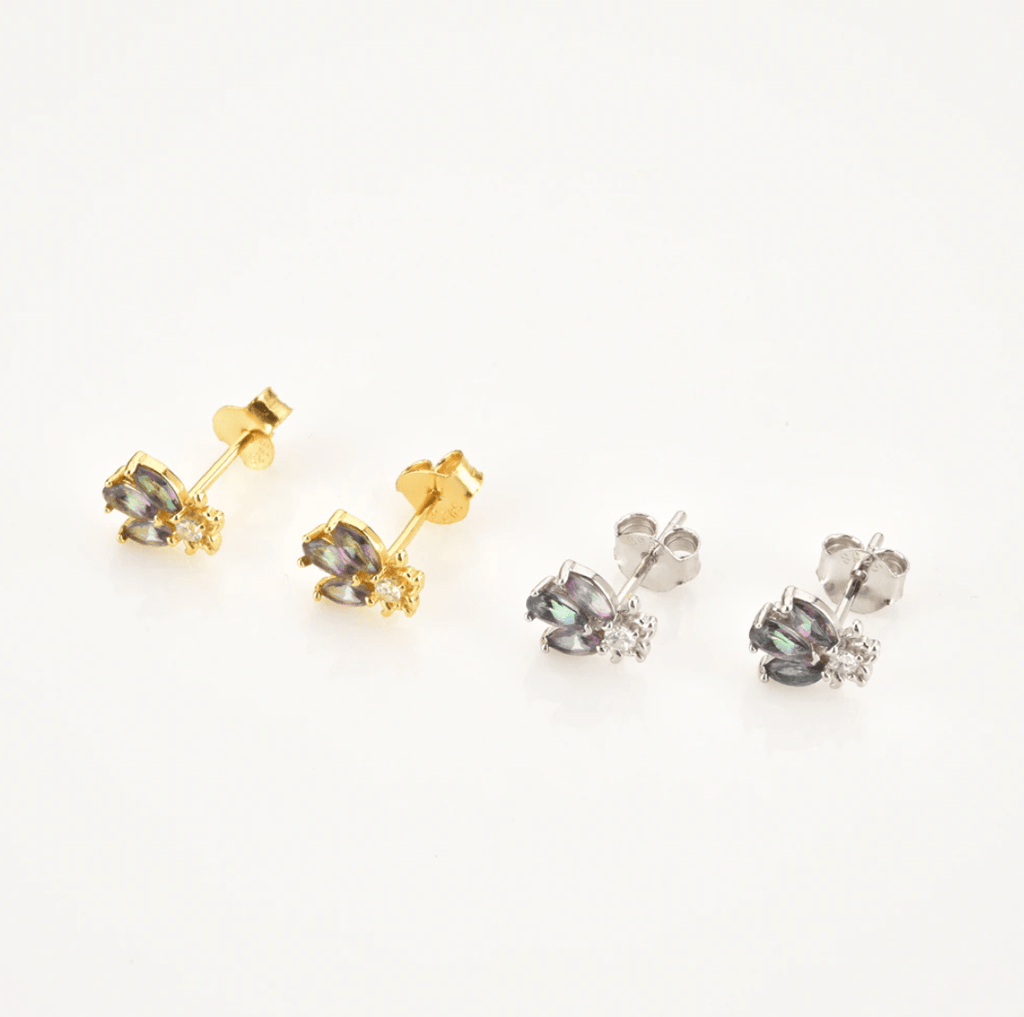 melomelo Geneve - Honey Bee Crystal Stud Earrings