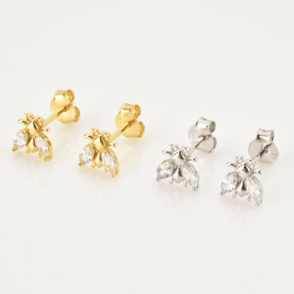 melomelo Geneve - Honey Bee Crystal Stud Earrings