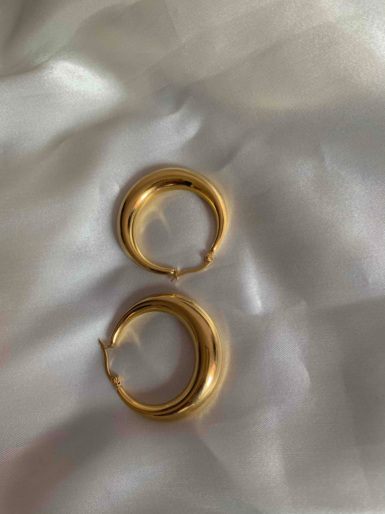 melomelo Gold / 40mm Timothy - Polished Hoop Earrings 25mm, 40mm