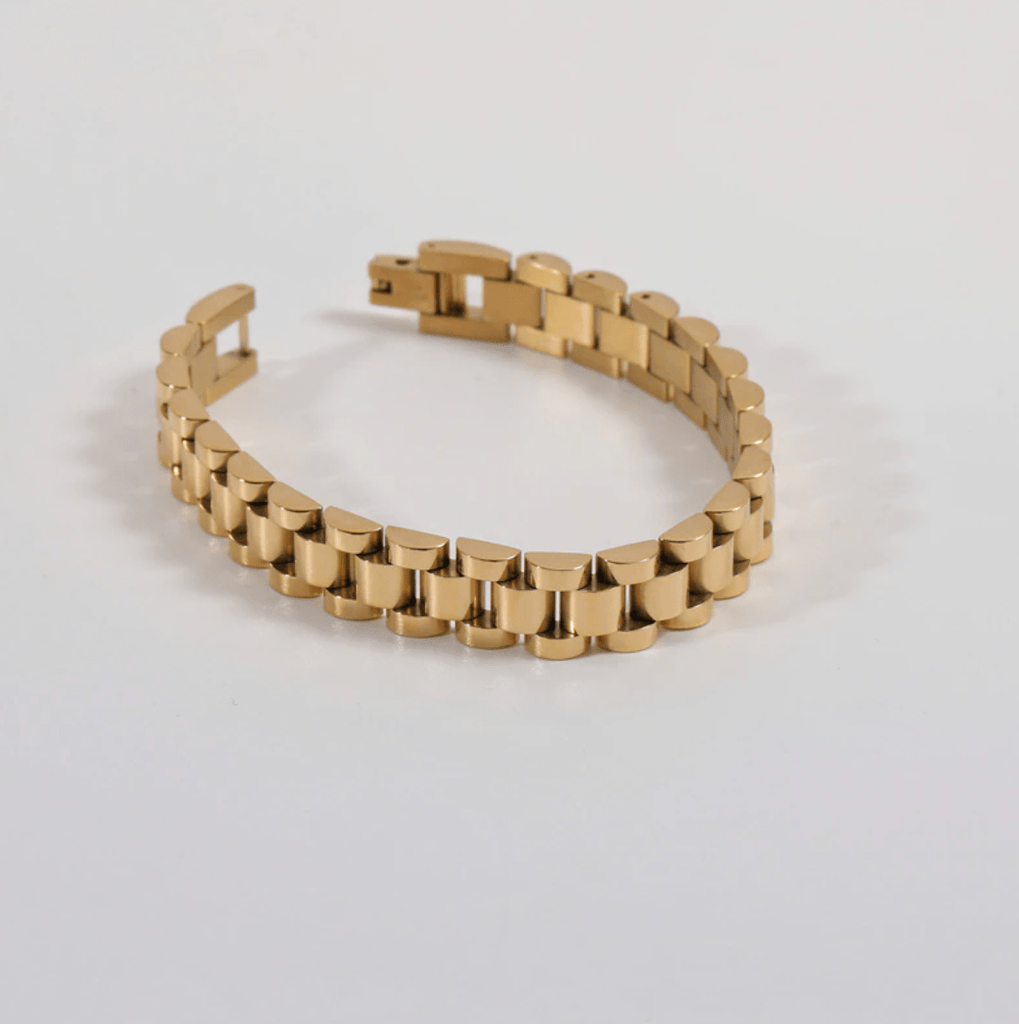 melomelo Gold Aiden - Gold Watch Chain Crystal Bracelet Different Colours