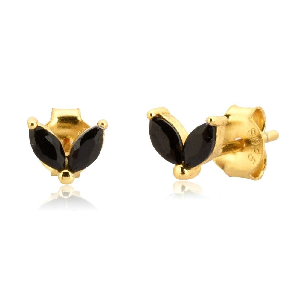 melomelo Gold / Black Jili - Butterfly Studs