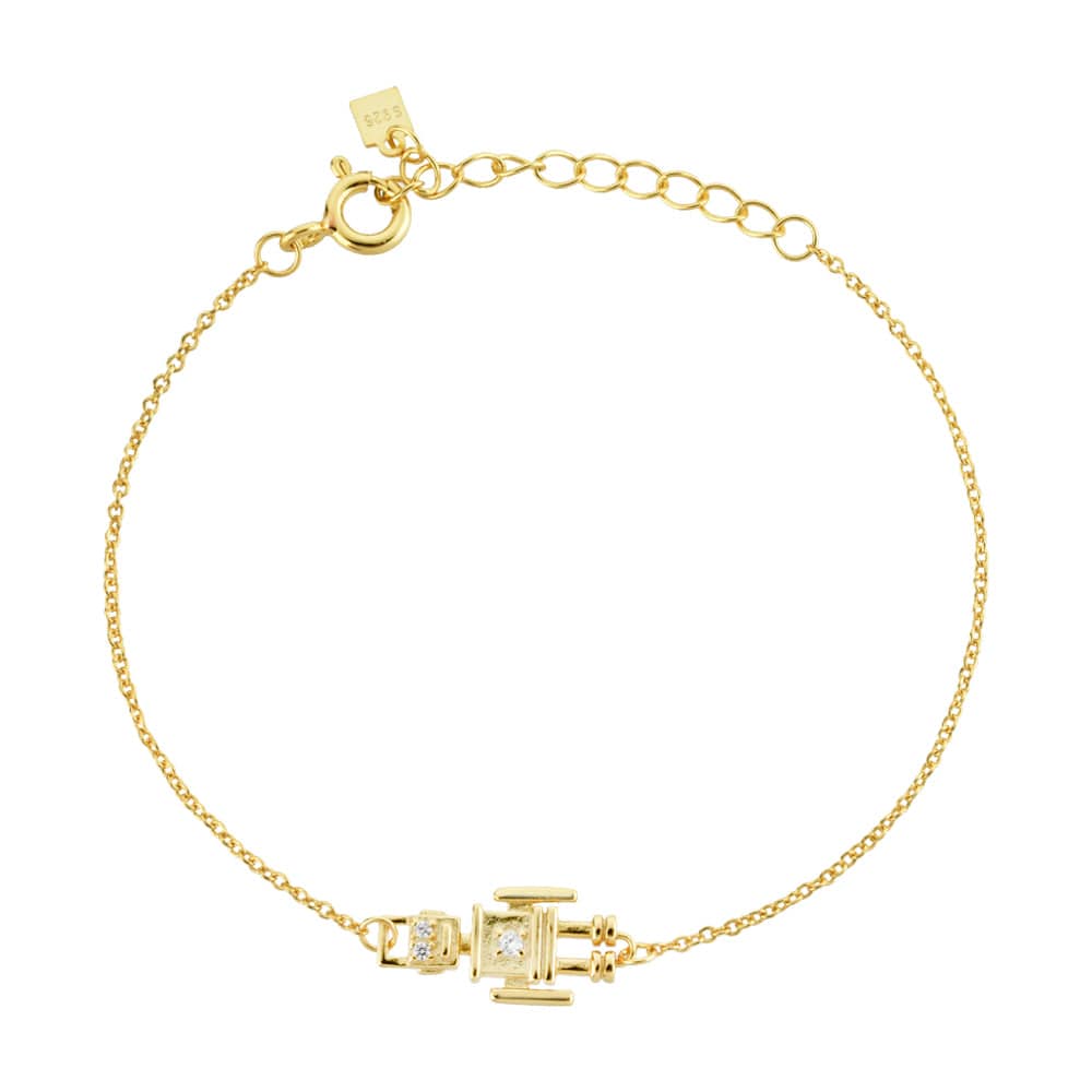 melomelo Gold / Bracelet Sam - Future Robot Charm Pendant Necklace