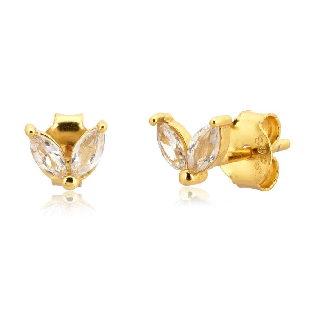 melomelo Gold / Clear Jili - Butterfly Studs