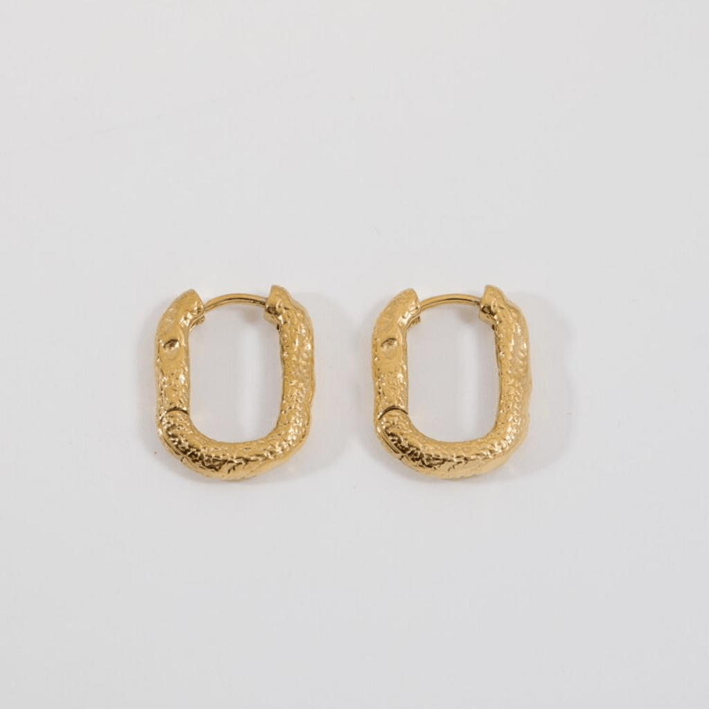 melomelo Gold Demetrius - Textured Tinfoil U Hoops