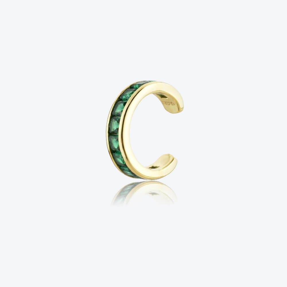 melomelo Gold / Green Alencon - Baguette Crystal Pavé Wrap Cuff Different Colours