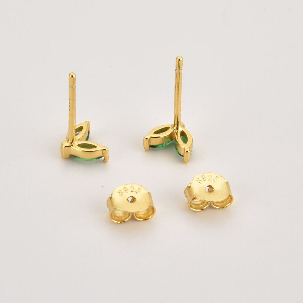 melomelo Gold / Green Jili - Butterfly Studs