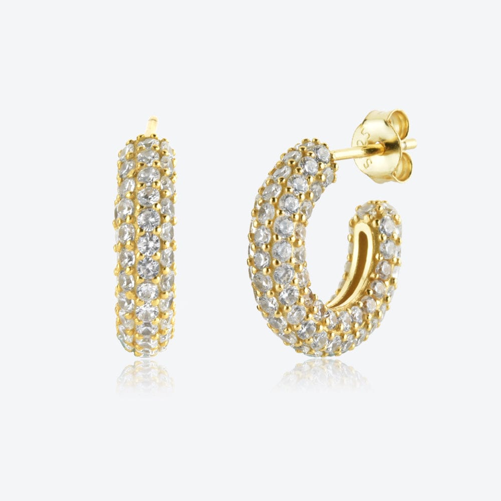 melomelo Gold Hauser - From the Block Chunky Pave Huggy Earring