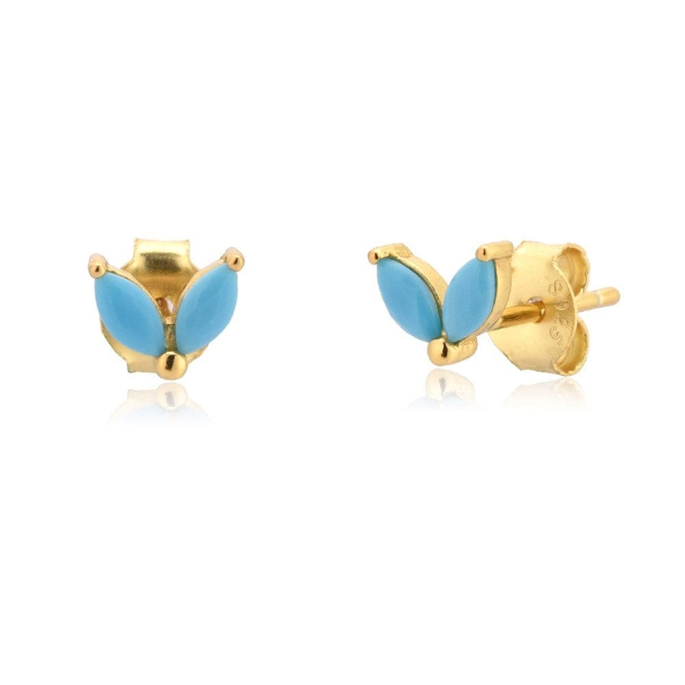 melomelo Gold / Turquoise Jili - Butterfly Studs