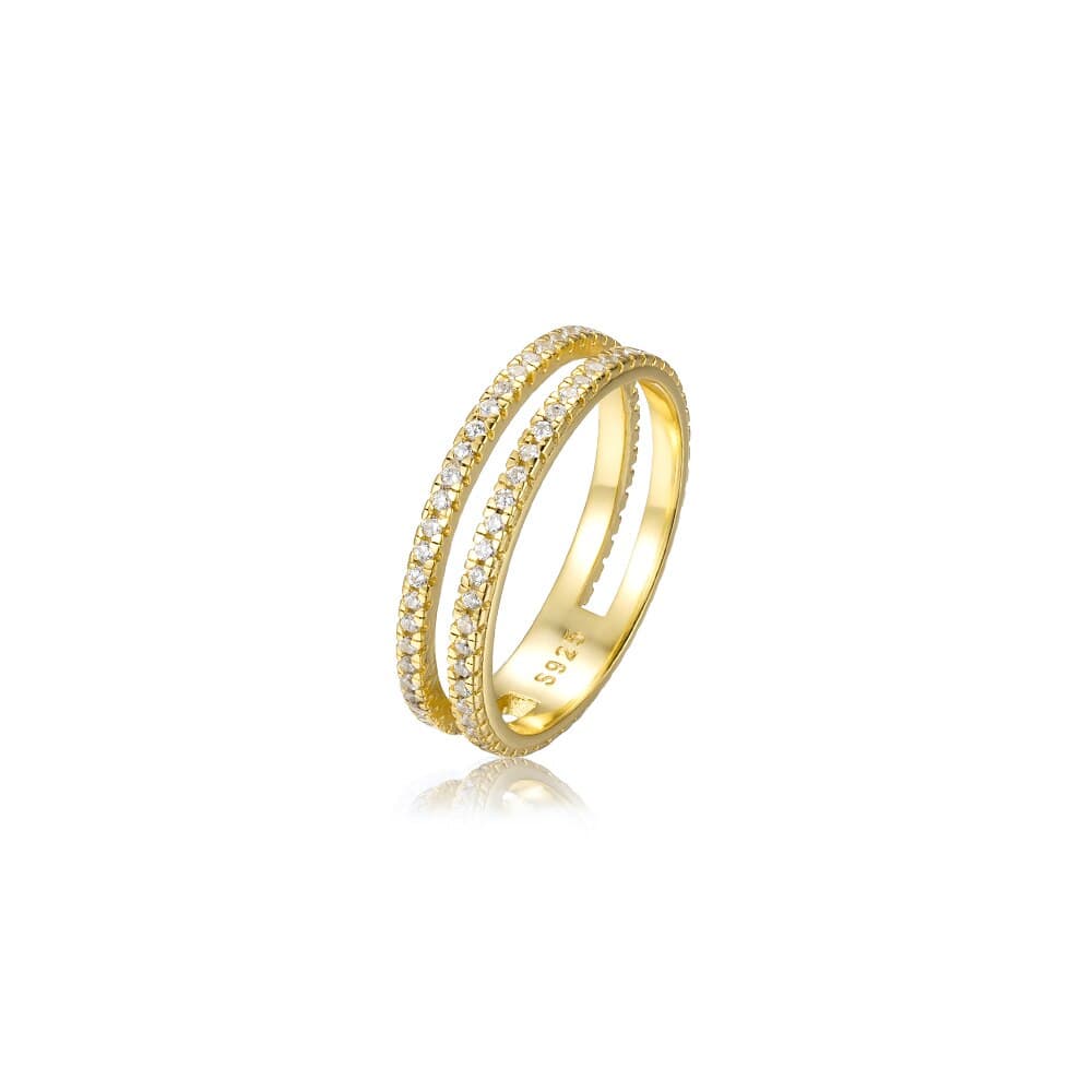 melomelo Nancy - Double Band Ring with Stone