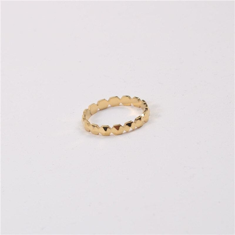 melomelo Gook - Hammered Cut Our Gold Band Ring