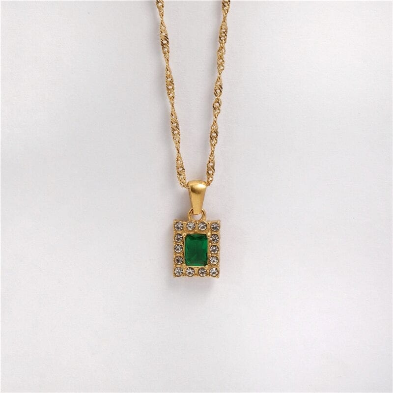 melomelo Green Asia - Crystal Drop Pendant Necklaces in different Colours