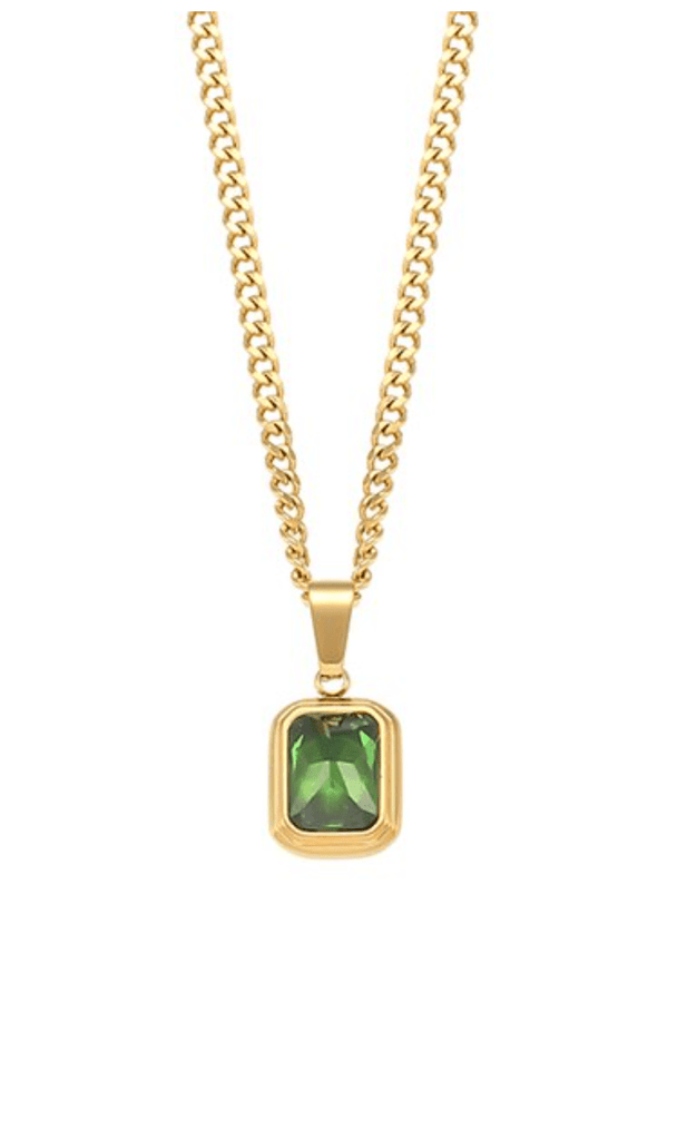 melomelo Green Ely - Crystal Pendant Necklace