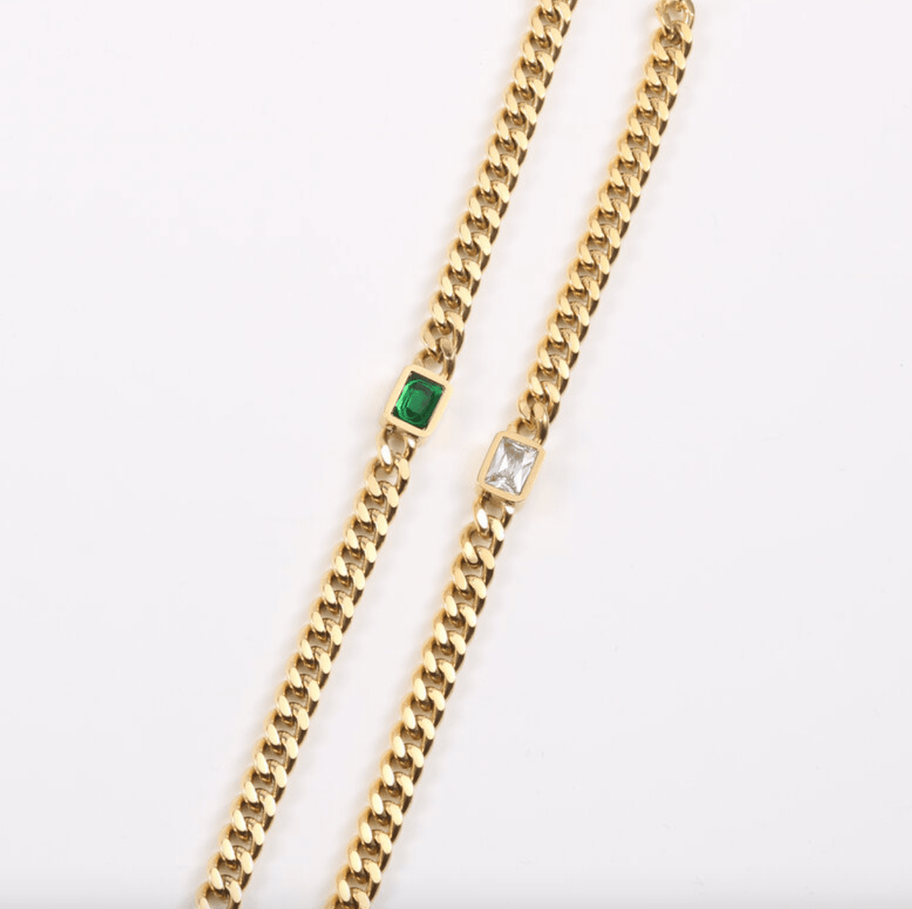 melomelo Green Martha - Cuban Link Chain Bracelet 8mm