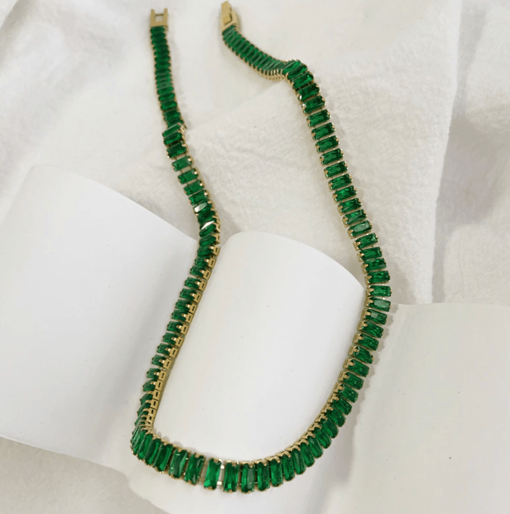 melomelo Green Penelope - Crystal Choker Necklace