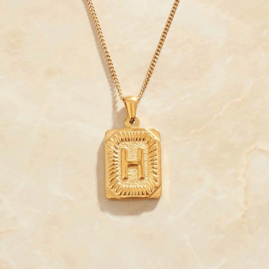 melomelo H Valentin - Initial Letter A-Z Pendant Necklaces