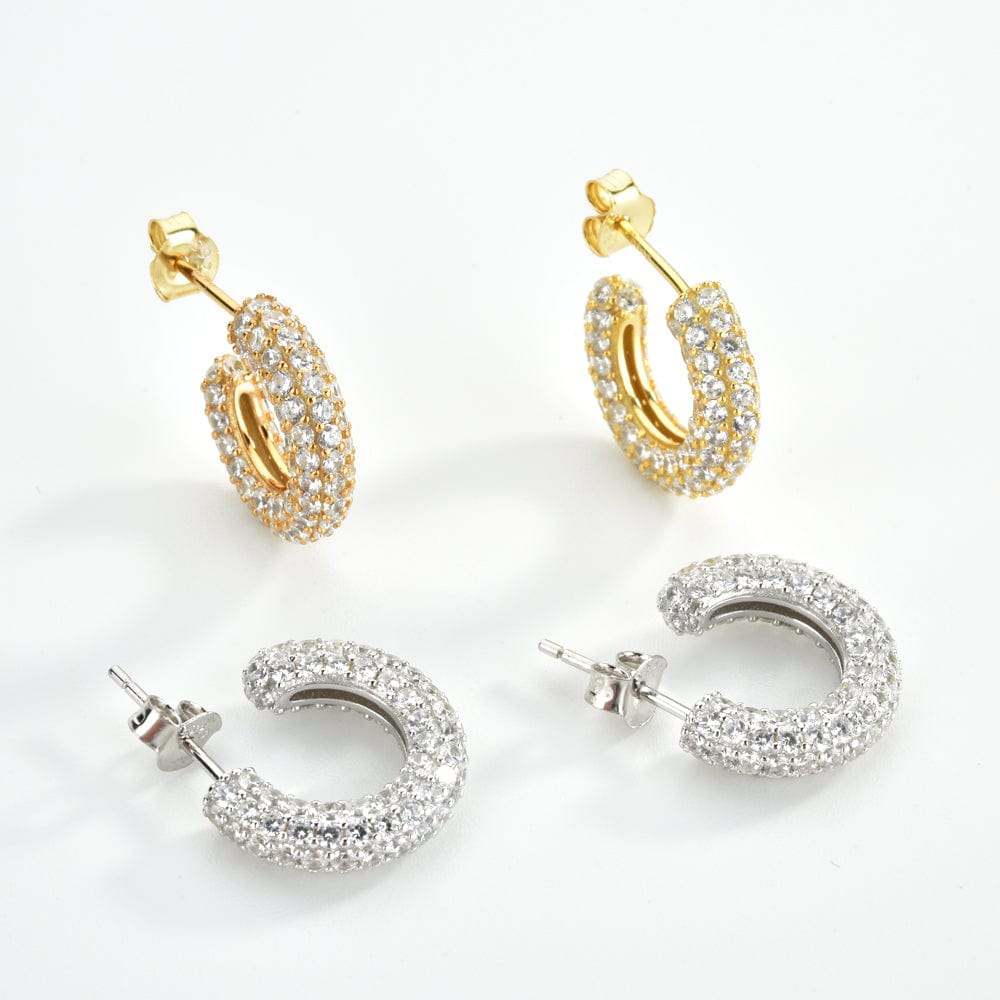 melomelo Hauser - From the Block Chunky Pave Huggy Earring