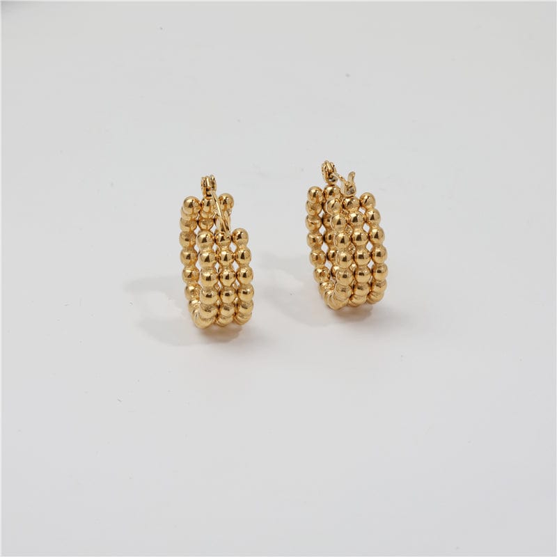 melomelo Hedeon - Triple Ball Row Hoop Earrings