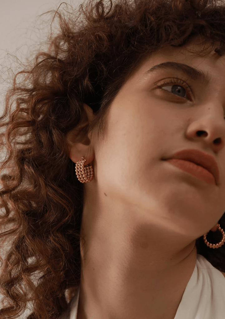 melomelo Hedeon - Triple Ball Row Hoop Earrings