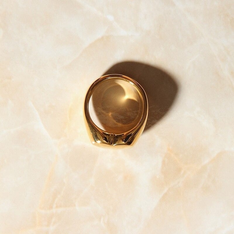 melomelo Heloise - Statement Chunky Heart Signet Ring