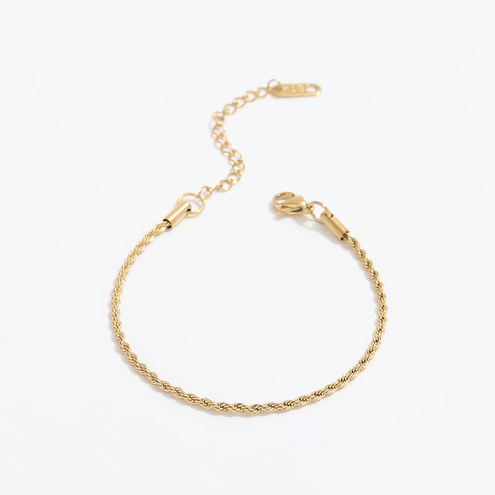 melomelo Herschell - 2mm Rope Chain Bracelet Gold