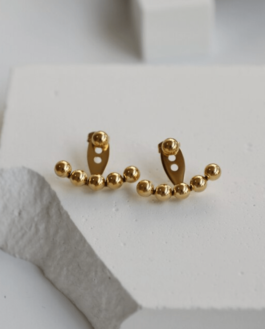 JAXXON Gold Pearl Hoop Earrings