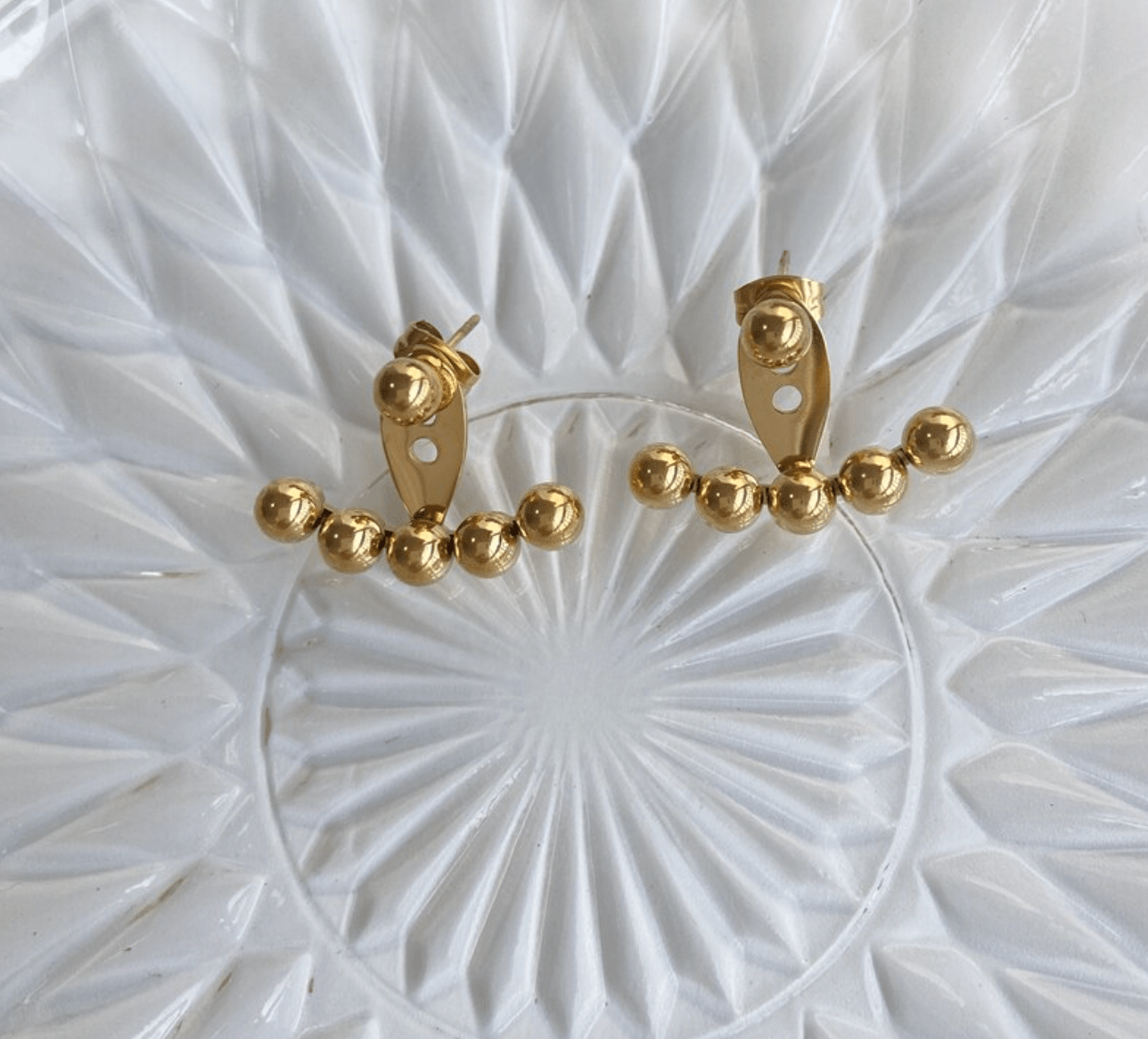 JAXXON Gold Pearl Hoop Earrings