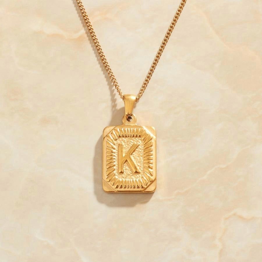 melomelo K Valentin - Initial Letter A-Z Pendant Necklaces