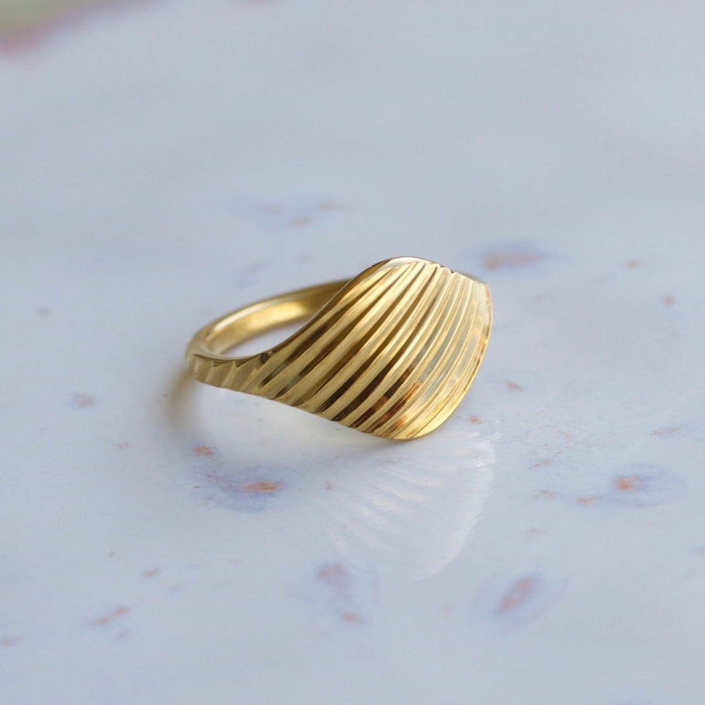 melomelo Kasserine - Wide Scallop Gold Ring