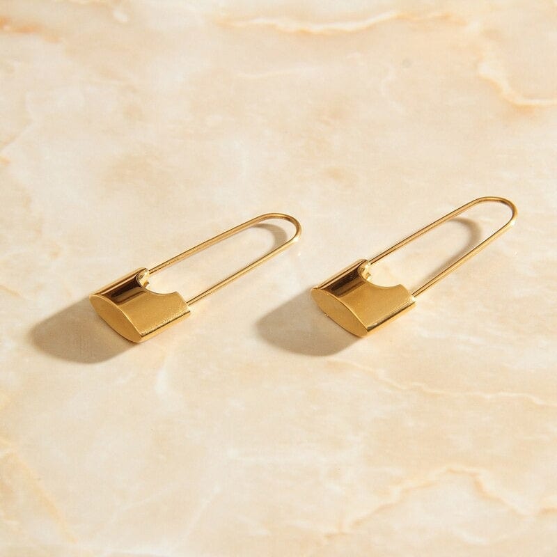 melomelo Lea -  Safety Pin Lock Earrings