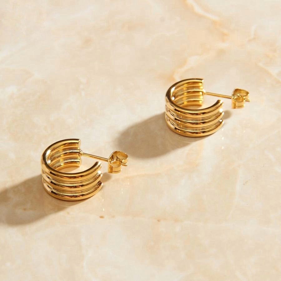 melomelo Lea - Textured Huggie Hoop Earrings