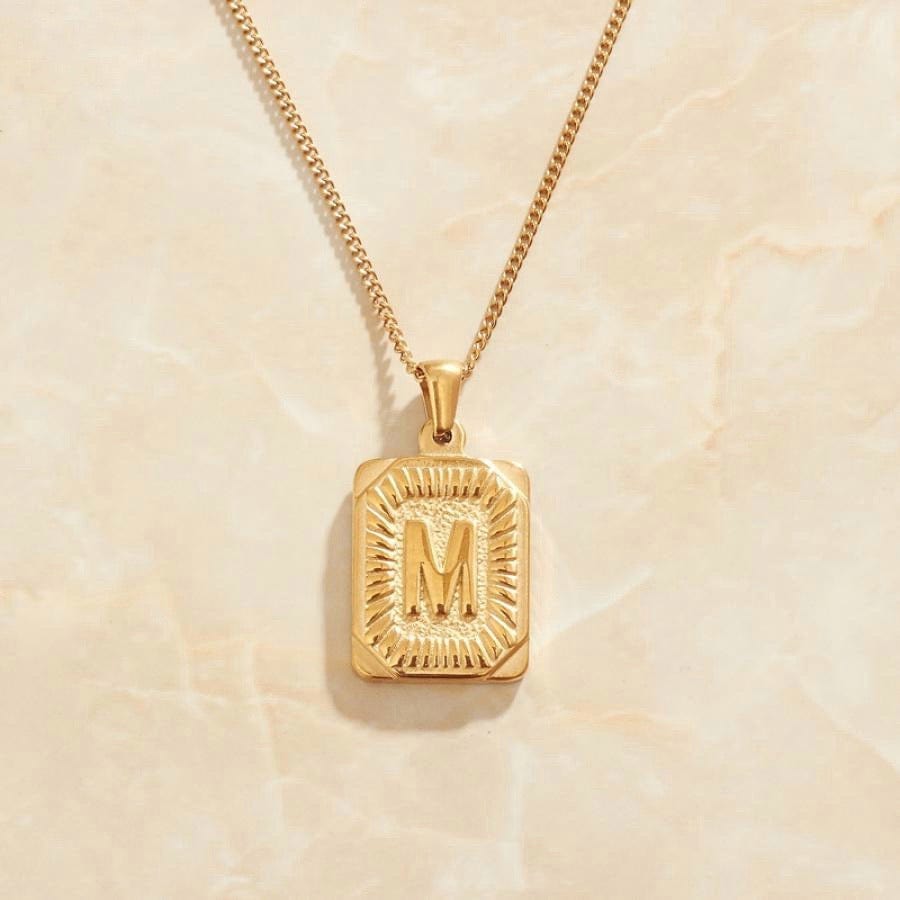 melomelo M Valentin - Initial Letter A-Z Pendant Necklaces